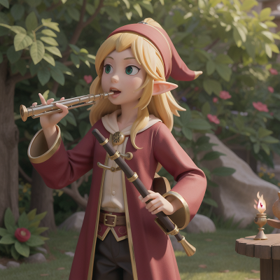 Image For Post Anime, flute, wizard, camera, elf, pirate, HD, 4K, AI Generated Art
