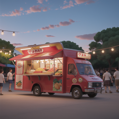 Image For Post Anime, taco truck, fruit market, park, lamp, bagpipes, HD, 4K, AI Generated Art