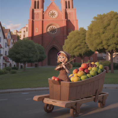 Image For Post Anime, fruit market, sled, cathedral, drought, violin, HD, 4K, AI Generated Art