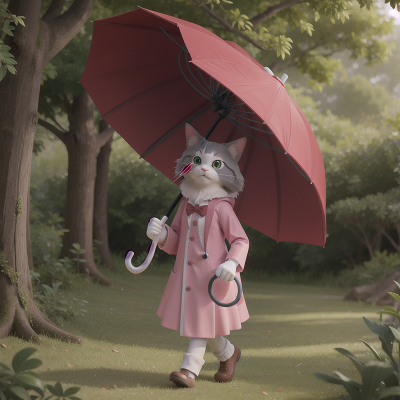 Image For Post Anime, doctor, forest, cat, umbrella, yeti, HD, 4K, AI Generated Art