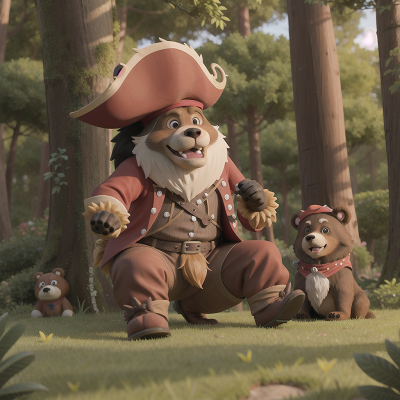 Image For Post Anime, forest, pirate, troll, bear, dog, HD, 4K, AI Generated Art