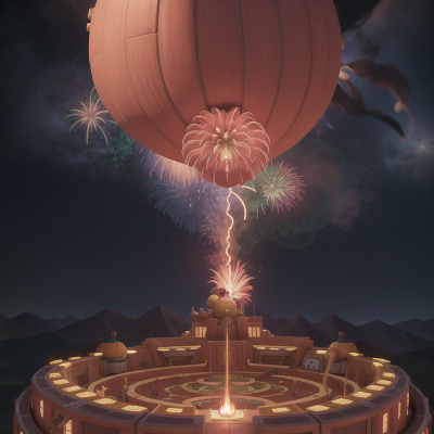 Image For Post Anime, ogre, space station, phoenix, maze, fireworks, HD, 4K, AI Generated Art