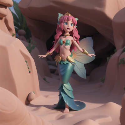 Image For Post Anime, mermaid, desert, key, village, fairy, HD, 4K, AI Generated Art