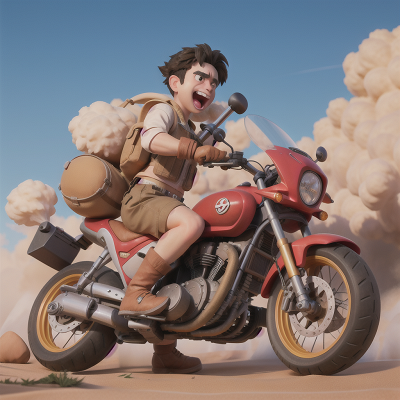 Image For Post Anime, troll, energy shield, sandstorm, motorcycle, bagpipes, HD, 4K, AI Generated Art