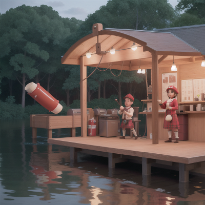 Image For Post Anime, hot dog stand, flood, bagpipes, teleportation device, romance, HD, 4K, AI Generated Art
