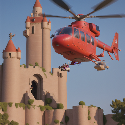 Image For Post Anime, hero, helicopter, doctor, mechanic, castle, HD, 4K, AI Generated Art