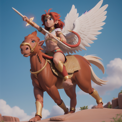 Image For Post Anime, tribal warriors, angel, phoenix, centaur, river, HD, 4K, AI Generated Art