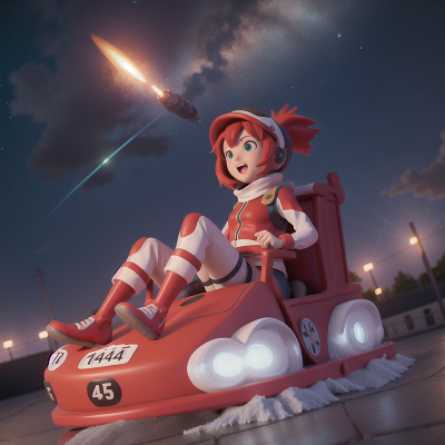 Image For Post Anime, teleportation device, meteor shower, hovercraft, sled, circus, HD, 4K, AI Generated Art