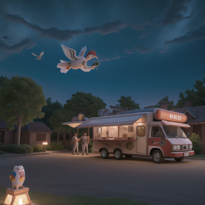 Image For Post Anime, taco truck, haunted mansion, space station, bird, angel, HD, 4K, AI Generated Art