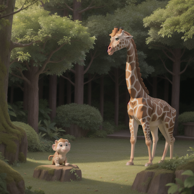 Image For Post Anime, ghost, enchanted forest, monkey, giraffe, gladiator, HD, 4K, AI Generated Art