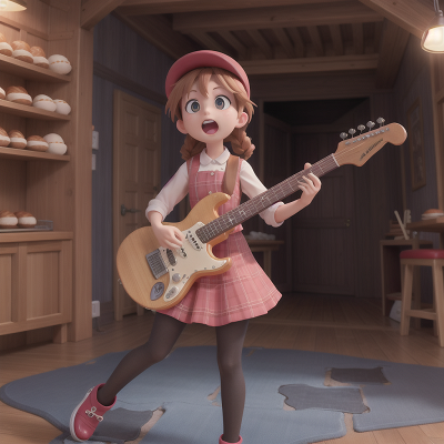 Image For Post Anime, singing, bakery, wind, hidden trapdoor, electric guitar, HD, 4K, AI Generated Art