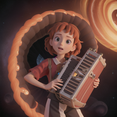 Image For Post Anime, accordion, flute, wormhole, musician, volcano, HD, 4K, AI Generated Art