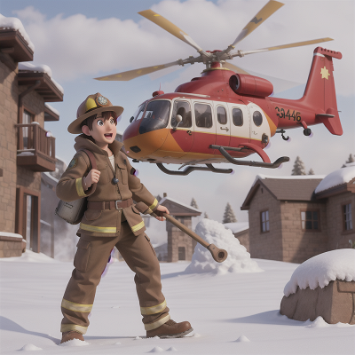Image For Post Anime, wizard, archaeologist, firefighter, helicopter, snow, HD, 4K, AI Generated Art
