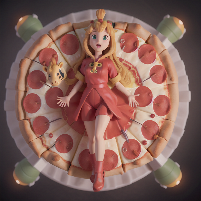 Image For Post Anime, pizza, holodeck, queen, spaceship, giraffe, HD, 4K, AI Generated Art