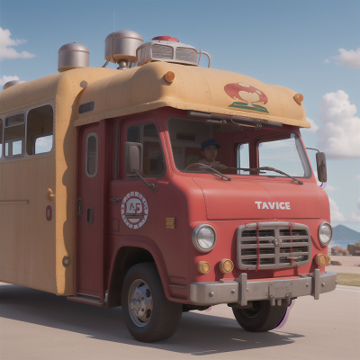 Image For Post Anime, flying, kraken, bus, taco truck, time machine, HD, 4K, AI Generated Art