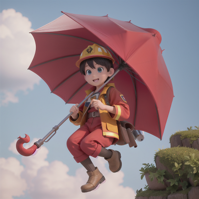 Image For Post Anime, flying, firefighter, book, umbrella, farmer, HD, 4K, AI Generated Art