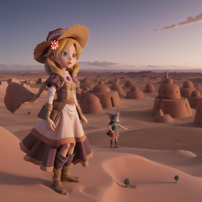 Image For Post Anime, desert, witch, fairy, confusion, village, HD, 4K, AI Generated Art