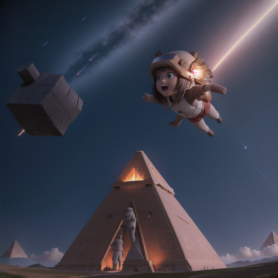 Image For Post Anime, sasquatch, meteor shower, pyramid, artificial intelligence, virtual reality, HD, 4K, AI Generated Art