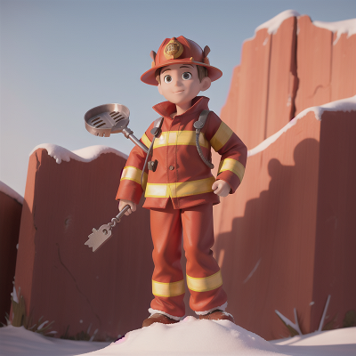 Image For Post Anime, statue, firefighter, key, desert, snow, HD, 4K, AI Generated Art