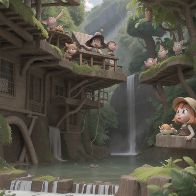 Image For Post Anime, goblin, detective, bakery, jungle, waterfall, HD, 4K, AI Generated Art