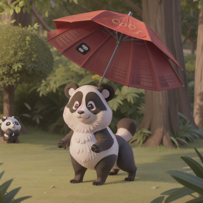 Image For Post Anime, panda, kangaroo, surprise, umbrella, time machine, HD, 4K, AI Generated Art