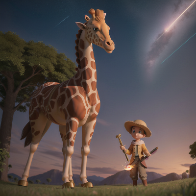 Image For Post Anime, meteor shower, golden egg, sword, giraffe, farmer, HD, 4K, AI Generated Art
