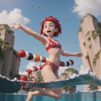 Image For Post Anime, swimming, flying, circus, monkey, sushi, HD, 4K, AI Generated Art