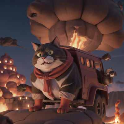 Image For Post Anime, ogre, volcanic eruption, cat, car, carnival, HD, 4K, AI Generated Art