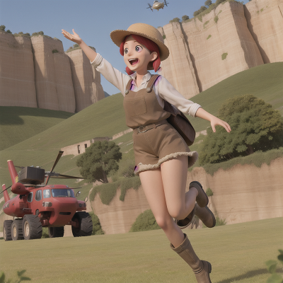 Image For Post Anime, farmer, helicopter, archaeologist, jumping, laughter, HD, 4K, AI Generated Art