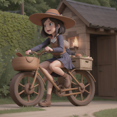 Image For Post Anime, detective, witch's cauldron, farmer, bicycle, ancient scroll, HD, 4K, AI Generated Art