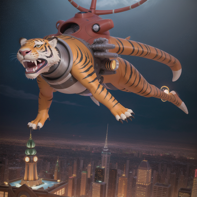 Image For Post Anime, spaceship, circus, sabertooth tiger, swimming, futuristic metropolis, HD, 4K, AI Generated Art