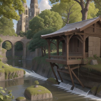 Image For Post Anime, drought, tsunami, boat, cathedral, forest, HD, 4K, AI Generated Art