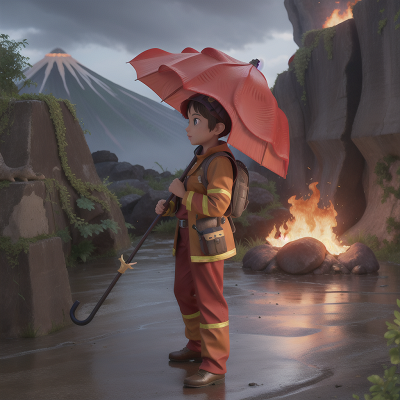Image For Post Anime, turtle, knights, volcano, umbrella, firefighter, HD, 4K, AI Generated Art