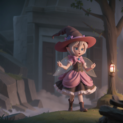Image For Post Anime, fairy dust, ghost, detective, fog, witch, HD, 4K, AI Generated Art