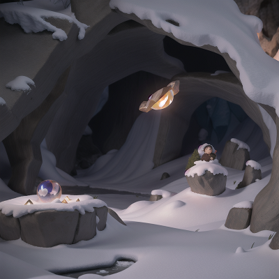 Image For Post Anime, crystal ball, cave, detective, snow, avalanche, HD, 4K, AI Generated Art