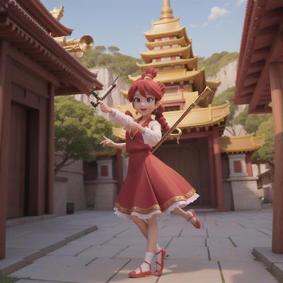Image For Post Anime, saxophone, violin, temple, dancing, helicopter, HD, 4K, AI Generated Art