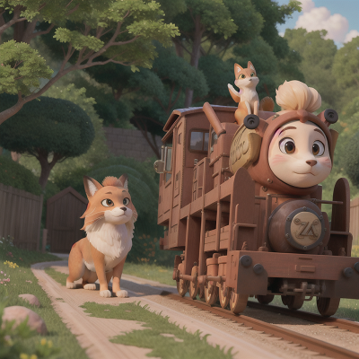 Image For Post Anime, zookeeper, sphinx, fox, train, village, HD, 4K, AI Generated Art