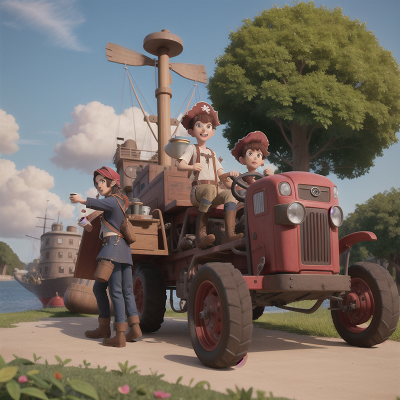 Image For Post Anime, pirate, coffee shop, submarine, tractor, park, HD, 4K, AI Generated Art