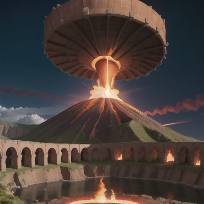 Image For Post Anime, drum, volcanic eruption, gladiator, bridge, holodeck, HD, 4K, AI Generated Art