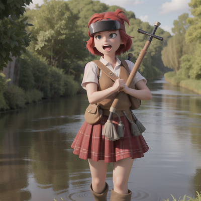 Image For Post Anime, fighting, farmer, river, virtual reality, bagpipes, HD, 4K, AI Generated Art
