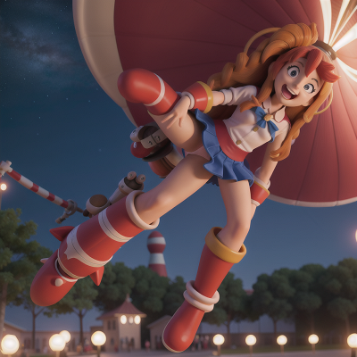 Image For Post Anime, circus, laughter, park, stars, rocket, HD, 4K, AI Generated Art