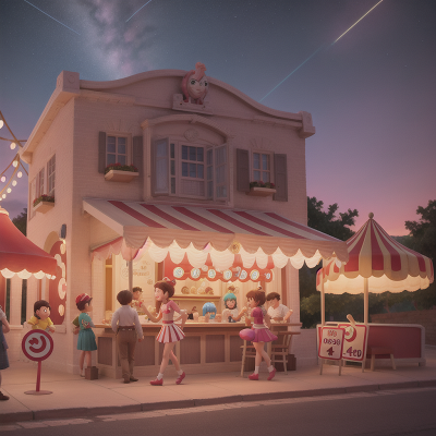 Image For Post Anime, ice cream parlor, laughter, meteor shower, circus, exploring, HD, 4K, AI Generated Art