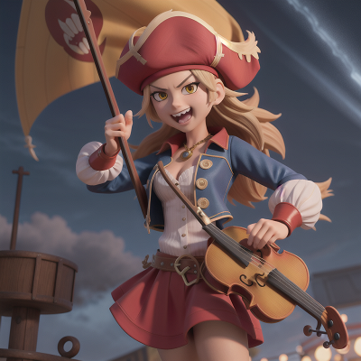 Image For Post Anime, storm, pirate, violin, carnival, sabertooth tiger, HD, 4K, AI Generated Art