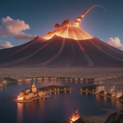 Image For Post Anime, mountains, shark, city, volcano, magic wand, HD, 4K, AI Generated Art