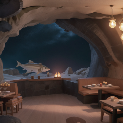 Image For Post Anime, seafood restaurant, failure, space station, cave, zebra, HD, 4K, AI Generated Art