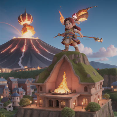 Image For Post Anime, flying carpet, dwarf, volcano, motorcycle, city, HD, 4K, AI Generated Art