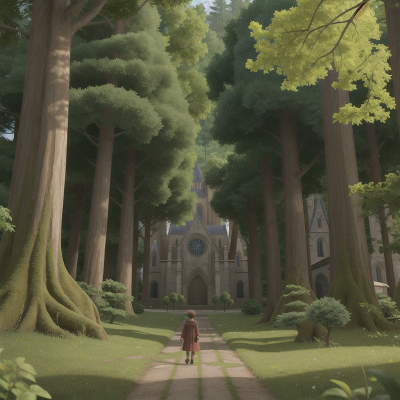 Image For Post Anime, cathedral, forest, map, virtual reality, key, HD, 4K, AI Generated Art