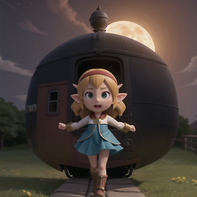 Image For Post Anime, solar eclipse, train, elf, ghost, teleportation device, HD, 4K, AI Generated Art
