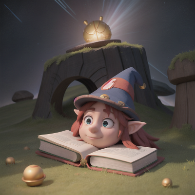 Image For Post Anime, wizard's hat, hail, space, book, troll, HD, 4K, AI Generated Art