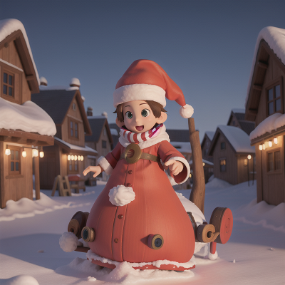 Image For Post Anime, snow, market, wizard's hat, hovercraft, mummies, HD, 4K, AI Generated Art